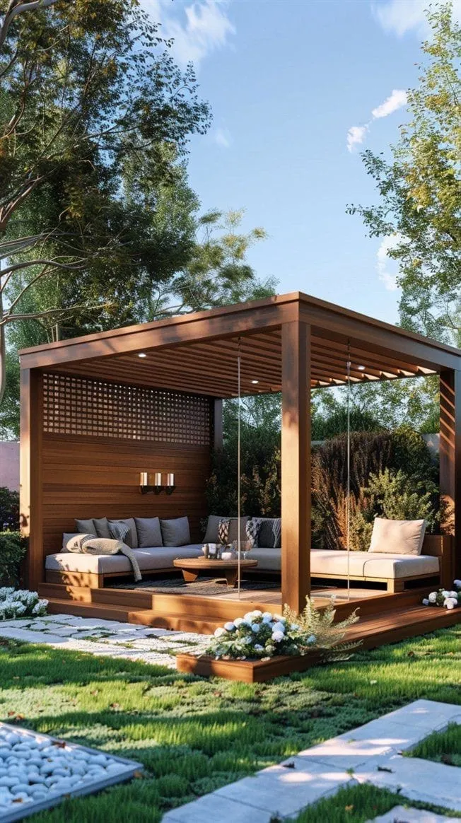 تحويل الفناء إلى واحة في الجنوب:للمظلات والحدائق وبرجولات 