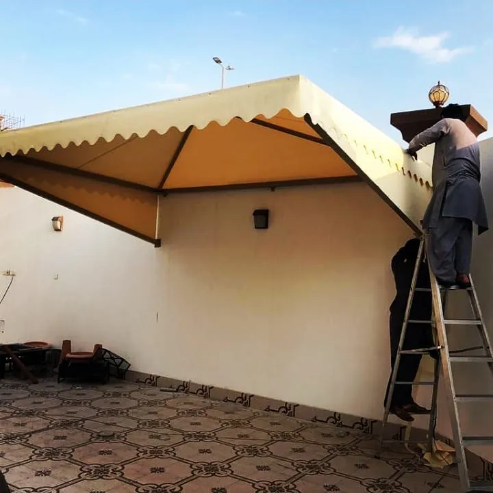 اصلاح مظلات كراج مقوسة بتثبيت آمن في خميس مشيط وجيزان