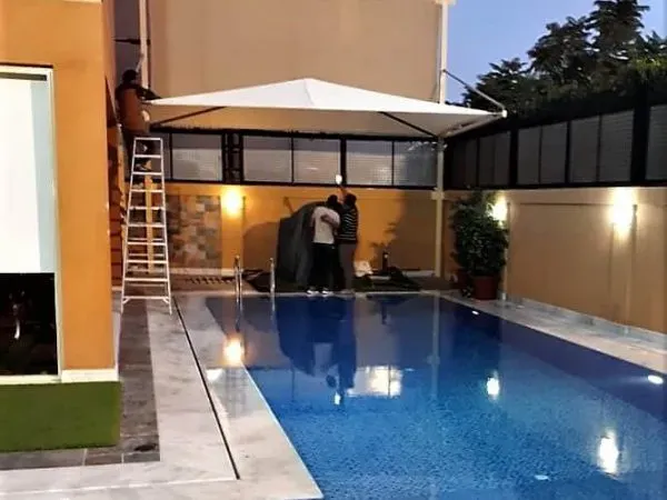 مظلات تغطية مسابح بالجنوب وابها حماية كاملة من الشمس والغبار