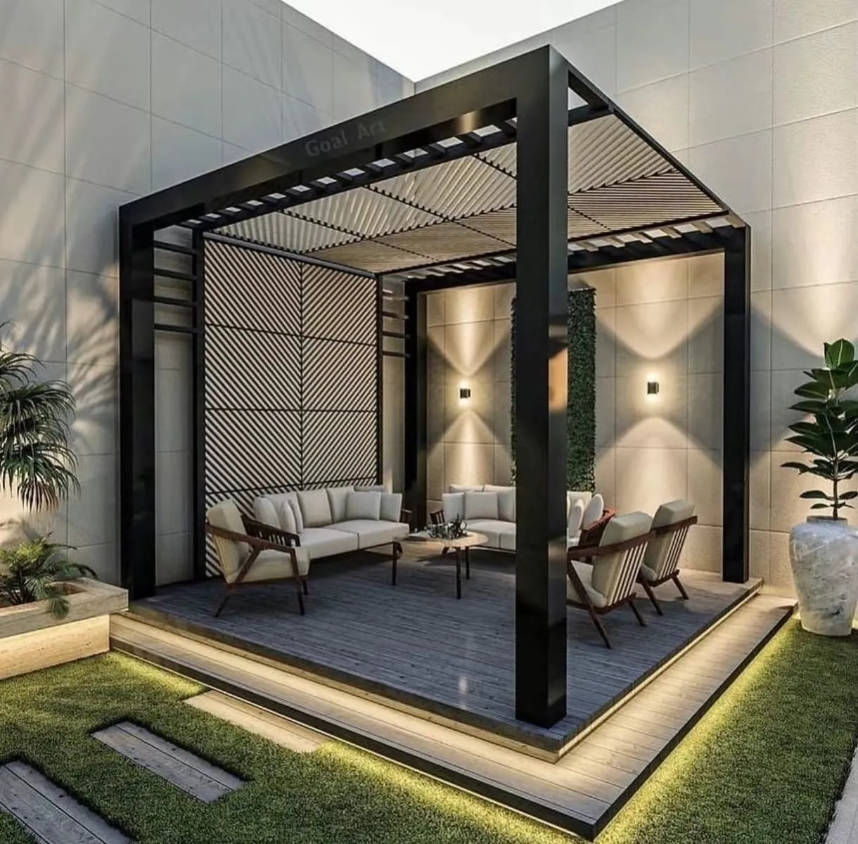 تصميم جلسات خارجيةفي الجنوب ونجران|بأحدث مظلات وسواتر حدائق 