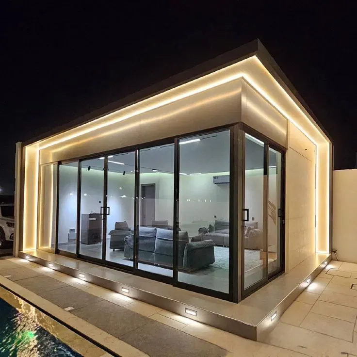 مجلس خارجي مصنوع بساندوش وشالهيات والأسمنت بوردفي أبها 